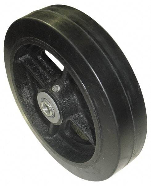 Value Collection - 10 Inch Diameter x 2-1/2 Inch Wide, Rubber Caster Wheel - 1,500 Lb. Capacity, 2-3/4 Inch Hub Length, 1 Inch Axle Diameter, Roller Bearing - Benchmark Tooling