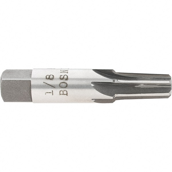 Interstate - 1/8" Pipe, 0.362" Diam, 0.316" Small End Diam, Straight Shank, 3/4" Flute, Taper Pipe Reamer - Benchmark Tooling