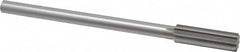 Made in USA - 19/32" High Speed Steel 8 Flute Chucking Reamer - Straight Flute, 0.4355" Straight Shank, 2" Flute Length, 8" OAL - Benchmark Tooling