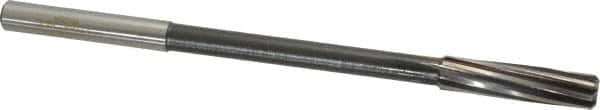 Interstate - 27/64" High Speed Steel Chucking Reamer - Spiral Flute, 0.373" Straight Shank, 1-3/4" Flute Length, 7" OAL - Benchmark Tooling
