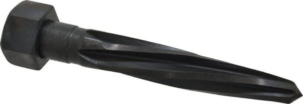 Made in USA - 15/16" Reamer Diam, 19/32" Small End Diam, 1-7/16" Hex Shank, 5" Flute, Car Reamer - Benchmark Tooling