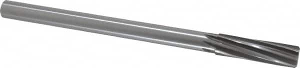 Made in USA - 5/8" High Speed Steel 8 Flute Chucking Reamer - Spiral Flute, 0.5615" Straight Shank, 2-1/4" Flute Length, 9" OAL - Benchmark Tooling