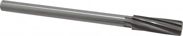 Made in USA - 23/32" High Speed Steel 8 Flute Chucking Reamer - Spiral Flute, 0.5615" Straight Shank, 2-1/4" Flute Length, 9" OAL - Benchmark Tooling