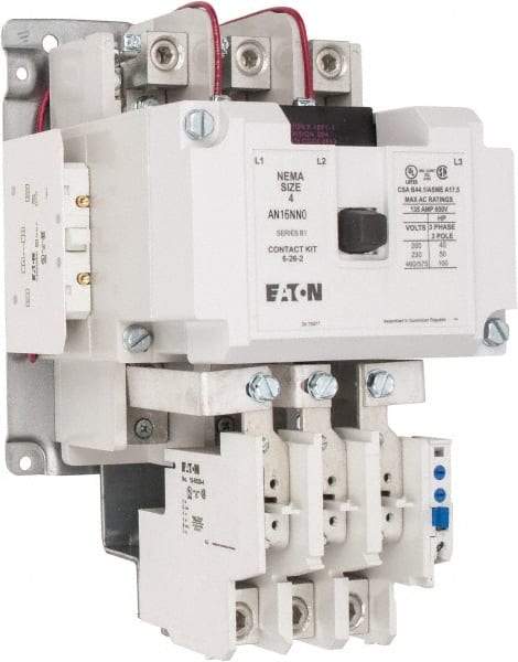 Eaton Cutler-Hammer - 110 Coil VAC at 50 Hz, 120 Coil VAC at 60 Hz, 135 Amp, NEMA Size 4, Nonreversible Open Enclosure NEMA Motor Starter - 3 Phase hp: 40 VAC - Benchmark Tooling