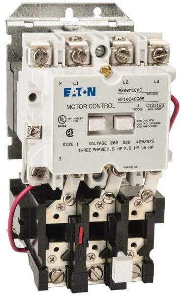 Eaton Cutler-Hammer - 27 Amp, NEMA Size 1, Nonreversible Open Enclosure NEMA Motor Starter - 1 hp at 3 Phase - Benchmark Tooling