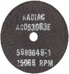 Radiac Abrasives - 3" 46 Grit Ceramic Cutoff Wheel - 1/16" Thick, 3/8" Arbor, Use with Angle Grinders - Benchmark Tooling