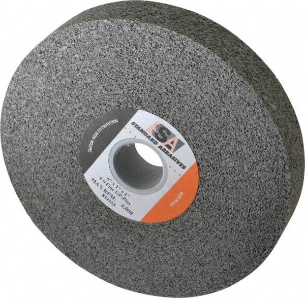 Standard Abrasives - 6" Diam, 1" Face Width, 1" Center Hole, Fine Grade, Silicon Carbide Deburring Wheel - Convolute, Density 9 Grade, 6,000 RPM - Benchmark Tooling