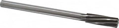 Made in USA - 23/32" High Speed Steel 8 Flute Chucking Reamer - Spiral Flute, 0.5615" Straight Shank, 2-1/4" Flute Length, 9" OAL - Benchmark Tooling