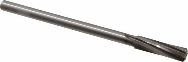 Made in USA - 17/32" Cobalt 6 Flute Chucking Reamer - Spiral Flute, 0.4355" Straight Shank, 2" Flute Length, 8" OAL - Benchmark Tooling