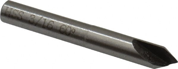 Interstate - 3/16" Head Diam, 3/16" Shank Diam, 1 Flute 60° High Speed Steel Countersink - Benchmark Tooling