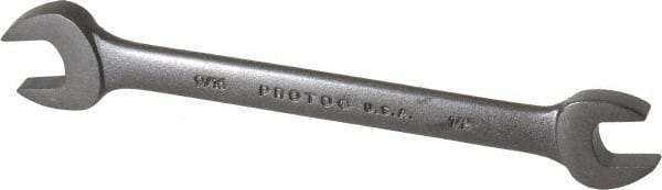 Proto - 1/2" x 9/16" Standard Open End Wrench - 7-7/64" OAL, Double End, Black Finish, 15° Head Angle - Benchmark Tooling