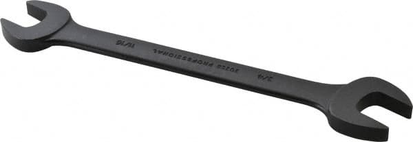 Proto - 11/16" x 3/4" Standard Open End Wrench - 8-63/64" OAL, Double End, Black Finish, 15° Head Angle - Benchmark Tooling