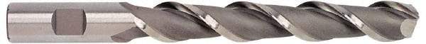 Hertel - 3/4", 4" LOC, 3/4" Shank Diam, 6-1/4" OAL, 2 Flute, High Speed Steel Square End Mill - Single End, Uncoated, Spiral Flute, 42° Helix, Centercutting, Right Hand Cut, Right Hand Flute - Benchmark Tooling