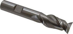 Hertel - 5/8", 1-3/8" LOC, 1/2" Shank Diam, 3-3/8" OAL, 2 Flute, High Speed Steel Square End Mill - Single End, Uncoated, Spiral Flute, 42° Helix, Centercutting, Right Hand Cut, Right Hand Flute - Benchmark Tooling