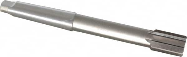 Interstate - 1-3/8" Diam, 0.998 to 0.9995" Max Diam 4MT Morse Taper Shank, 2" Flute Length, Machine Expansion Reamer - Straight Flute, 12" OAL, Right Hand Cut, 8 Flutes, High Speed Steel, Bright Finish - Benchmark Tooling