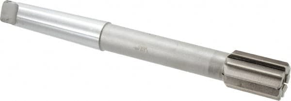 Interstate - 1-1/2" Diam, 1.248 to 1.25" Max Diam 4MT Morse Taper Shank, 2-1/8" Flute Length, Machine Expansion Reamer - Straight Flute, 12-1/2" OAL, Right Hand Cut, 10 Flutes, High Speed Steel, Bright Finish - Benchmark Tooling