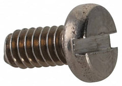 Value Collection - M2x0.40 Metric Coarse, 4mm Length Under Head Slotted Drive Machine Screw - Fillister Head, Grade 18-8 & A2 Stainless Steel, Uncoated, Without Washer - Benchmark Tooling