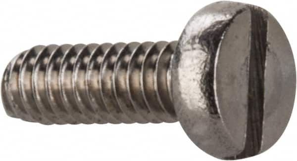 Value Collection - M2x0.40 Metric Coarse, 6mm Length Under Head Slotted Drive Machine Screw - Fillister Head, Grade 18-8 & A2 Stainless Steel, Uncoated, Without Washer - Benchmark Tooling