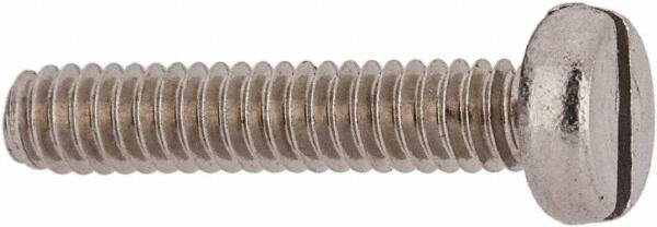 Value Collection - M2x0.40 Metric Coarse, 10mm Length Under Head Slotted Drive Machine Screw - Fillister Head, Grade 18-8 & A2 Stainless Steel, Uncoated, Without Washer - Benchmark Tooling