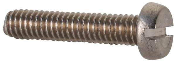 Value Collection - M2.5x0.45 Metric Coarse, 12mm Length Under Head Slotted Drive Machine Screw - Fillister Head, Grade 18-8 & A2 Stainless Steel, Uncoated, Without Washer - Benchmark Tooling
