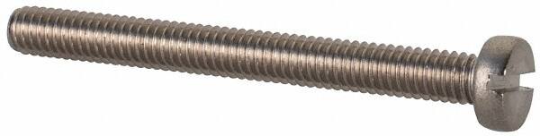 Value Collection - M2.5x0.45 Metric Coarse, 25mm Length Under Head Slotted Drive Machine Screw - Fillister Head, Grade 18-8 & A2 Stainless Steel, Uncoated, Without Washer - Benchmark Tooling