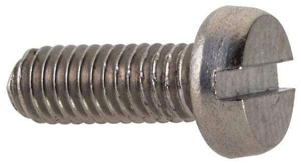Value Collection - M3x0.50 Metric Coarse, 8mm Length Under Head Slotted Drive Machine Screw - Fillister Head, Grade 18-8 & A2 Stainless Steel, Uncoated, Without Washer - Benchmark Tooling