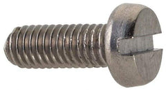 Value Collection - M3x0.50 Metric Coarse, 8mm Length Under Head Slotted Drive Machine Screw - Fillister Head, Grade 18-8 & A2 Stainless Steel, Uncoated, Without Washer - Benchmark Tooling