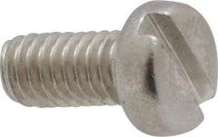 Value Collection - M4x0.70 Metric Coarse, 8mm Length Under Head Slotted Drive Machine Screw - Fillister Head, Grade 18-8 & A2 Stainless Steel, Uncoated, Without Washer - Benchmark Tooling