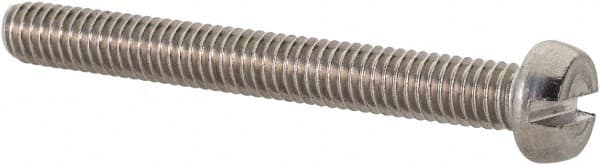 Value Collection - M4x0.70 Metric Coarse, 35mm Length Under Head Slotted Drive Machine Screw - Fillister Head, Grade 18-8 & A2 Stainless Steel, Uncoated, Without Washer - Benchmark Tooling