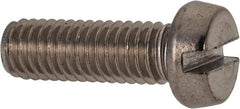 Value Collection - M6x1.00 Metric Coarse, 18mm Length Under Head Slotted Drive Machine Screw - Fillister Head, Grade 18-8 & A2 Stainless Steel, Uncoated, Without Washer - Benchmark Tooling