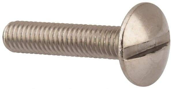 Value Collection - M4x0.70 Metric Coarse, 20mm Length Under Head Slotted Drive Machine Screw - Truss Head, Grade 18-8 & A2 Stainless Steel, Uncoated, Without Washer - Benchmark Tooling