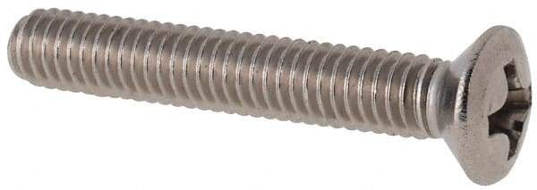Value Collection - M4x0.70 Metric Coarse, 25mm OAL Phillips Drive Machine Screw - Oval Head, Grade 18-8 & A2 Stainless Steel, Uncoated, Without Washer - Benchmark Tooling