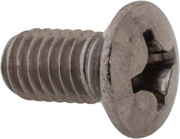 Value Collection - M6x1.00 Metric Coarse, 12mm OAL Phillips Drive Machine Screw - Oval Head, Grade 18-8 & A2 Stainless Steel, Uncoated, Without Washer - Benchmark Tooling