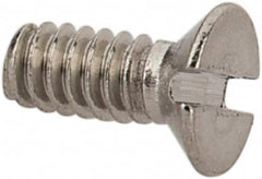 Value Collection - M1.6x0.35 Metric Coarse, 4mm OAL Slotted Drive Machine Screw - Flat Head, Grade 316 & A4 Stainless Steel, Uncoated, Without Washer - Benchmark Tooling
