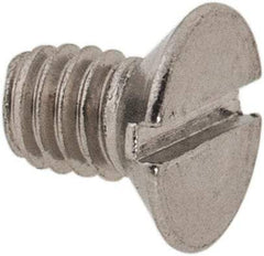 Value Collection - M2.5x0.45 Metric Coarse, 4mm OAL Slotted Drive Machine Screw - Flat Head, Grade 316 & A4 Stainless Steel, Uncoated, Without Washer - Benchmark Tooling