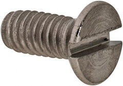 Value Collection - M2.5x0.45 Metric Coarse, 6mm OAL Slotted Drive Machine Screw - Flat Head, Grade 316 & A4 Stainless Steel, Uncoated, Without Washer - Benchmark Tooling