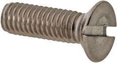 Value Collection - M3x0.50 Metric Coarse, 10mm OAL Slotted Drive Machine Screw - Flat Head, Grade 316 & A4 Stainless Steel, Uncoated, Without Washer - Benchmark Tooling