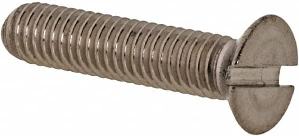 Value Collection - M3x0.50 Metric Coarse, 14mm OAL Slotted Drive Machine Screw - Flat Head, Grade 316 & A4 Stainless Steel, Uncoated, Without Washer - Benchmark Tooling