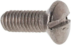 Value Collection - M3x0.50 Metric Coarse, 8mm OAL Slotted Drive Machine Screw - Oval Head, Grade 316 & A4 Stainless Steel, Uncoated, Without Washer - Benchmark Tooling