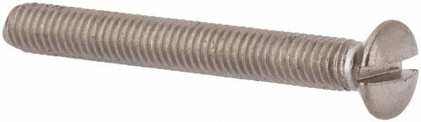 Value Collection - M3x0.50, 25mm OAL Slotted Drive Machine Screw - Oval Head, Grade 316 & A4 Stainless Steel, Uncoated, Without Washer - Benchmark Tooling