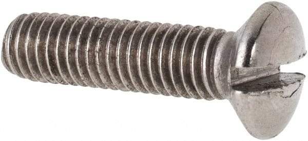 Value Collection - M5x0.80 Metric Coarse, 20mm OAL Slotted Drive Machine Screw - Oval Head, Grade 316 & A4 Stainless Steel, Uncoated, Without Washer - Benchmark Tooling