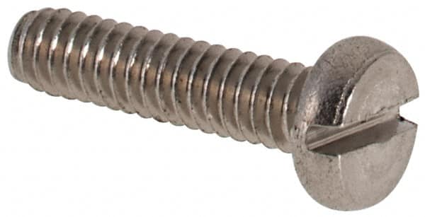 Value Collection - M2x0.40 Metric Coarse, 8mm Length Under Head Slotted Drive Machine Screw - Fillister Head, Grade 316 & A4 Stainless Steel, Uncoated, Without Washer - Benchmark Tooling
