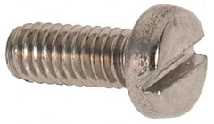 Value Collection - M2.5x0.45 Metric Coarse, 6mm Length Under Head Slotted Drive Machine Screw - Fillister Head, Grade 316 & A4 Stainless Steel, Uncoated, Without Washer - Benchmark Tooling