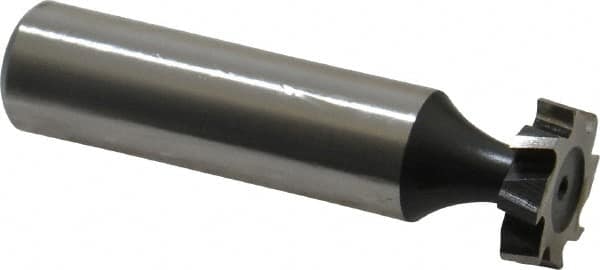 Interstate - 5/8" Diam x 5/32" Face Width, Cobalt, 8 Teeth, Shank Connection Woodruff Keyseat Cutter - Uncoated, 2-5/32" OAL x 1/2" Shank, Staggered Teeth, ANSI 505, Old Standard 6 - Benchmark Tooling