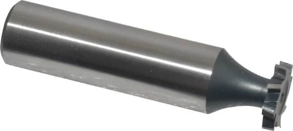 Interstate - 1/2" Diam x 3/32" Face Width, High Speed Steel, 8 Teeth, Shank Connection Woodruff Keyseat Cutter - Uncoated, 2-3/32" OAL x 1/2" Shank, Staggered Teeth, ANSI 304, Old Standard 2 - Benchmark Tooling