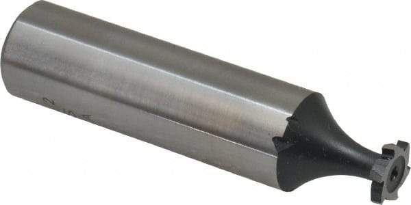 Interstate - 5/16" Diam x 1/16" Face Width, High Speed Steel, 6 Teeth, Shank Connection Woodruff Keyseat Cutter - Uncoated, 2-1/16" OAL x 1/2" Shank, Staggered Teeth, ANSI 202-1/2, Old Standard 206 - Benchmark Tooling