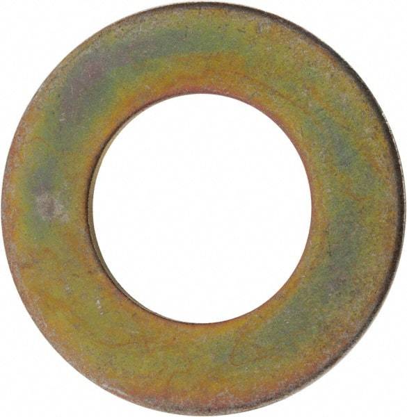 Made in USA - 1-3/8" Screw, Grade 8 Alloy Steel SAE Flat Washer - 1-7/16" ID x 2-3/4" OD, 0.213" Thick, Zinc Yellow Dichromate Finish - Benchmark Tooling