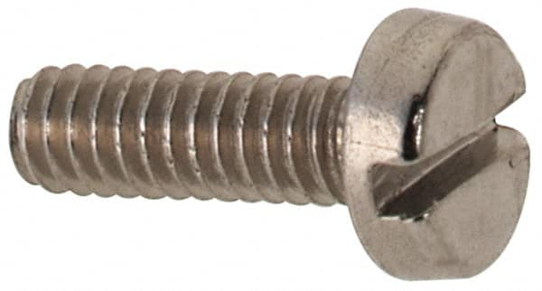 Value Collection - M2x0.40 Metric Coarse, 6mm Length Under Head Slotted Drive Machine Screw - Pan Head, Grade 316 & A4 Stainless Steel, Uncoated, Without Washer - Benchmark Tooling
