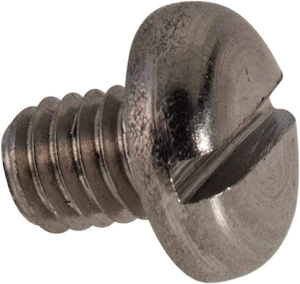 Value Collection - M4x0.70 Metric Coarse, 5mm Length Under Head Slotted Drive Machine Screw - Pan Head, Grade 316 & A4 Stainless Steel, Uncoated, Without Washer - Benchmark Tooling