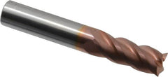 ProMax - 7/16", 1" LOC, 7/16" Shank Diam, 2-3/4" OAL, 4 Flute, Solid Carbide Square End Mill - Single End, TiCN Finish, Spiral Flute, 40° Helix, Right Hand Cut, Right Hand Flute, Series 111 - Benchmark Tooling